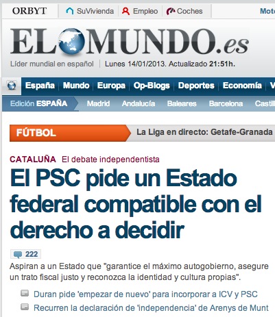 El PSC pide un Estado federal compatible con el derecho a decidir de los catalanes